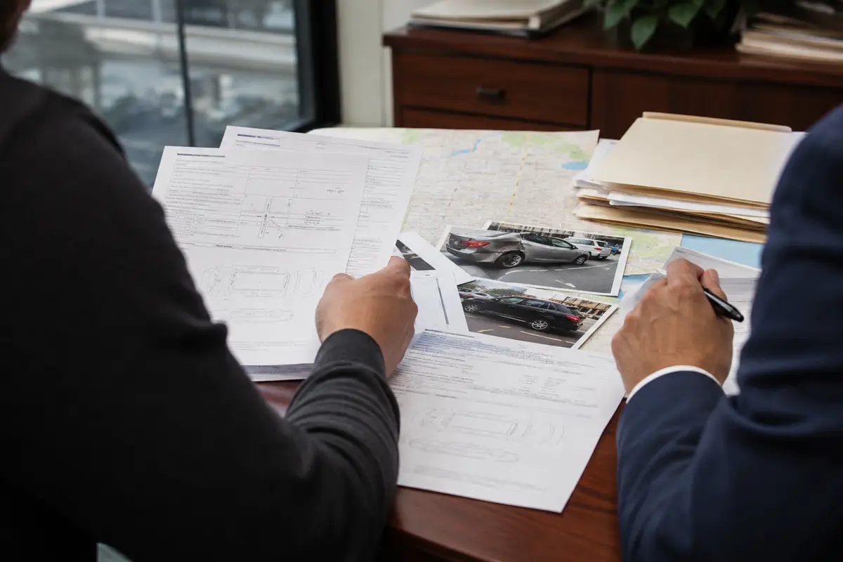 Queens auto accident lawyer reviewing medical and insurance evidence