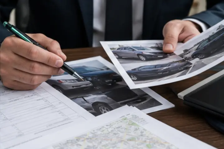 Forest Hills car crash attorney reviewing collision evidence