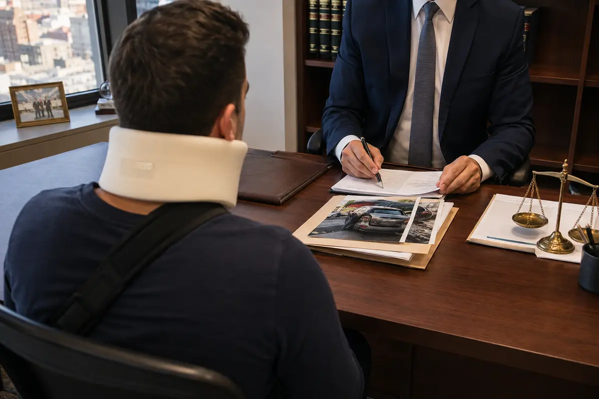 Queens drunk driving accident lawyer reviewing medical and insurance evidence