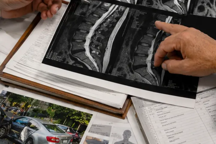 Forest Hills paralysis injury lawyer reviewing spinal injury evidence