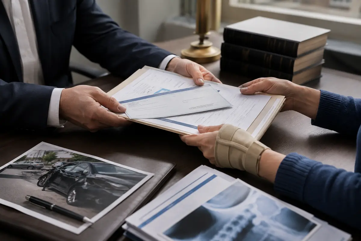 T-bone crash lawyer reviewing compensation claim documents in Forest Hills, NY